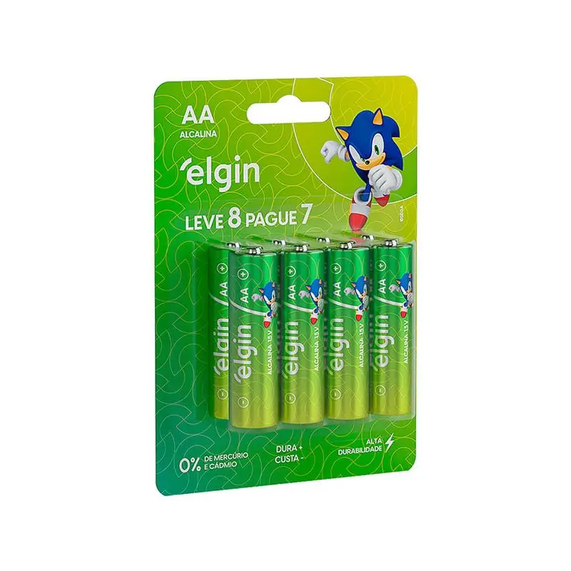 Pilha Alcalina Elgin AA C/8