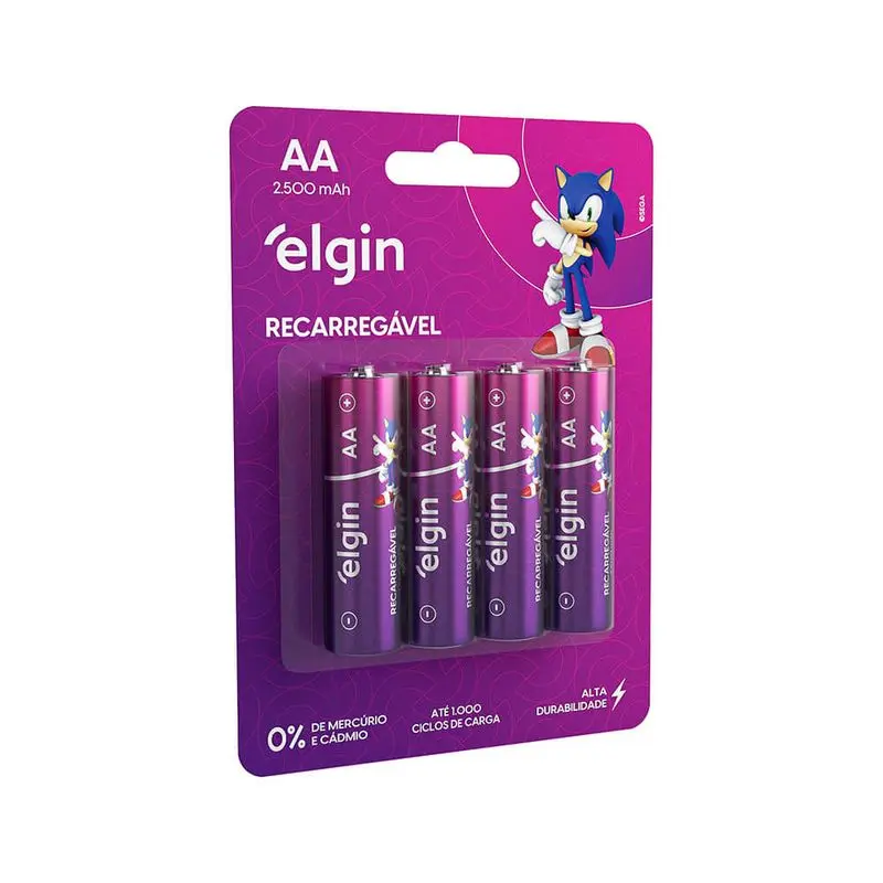 Pilha AA Recarregável Elgin c/4