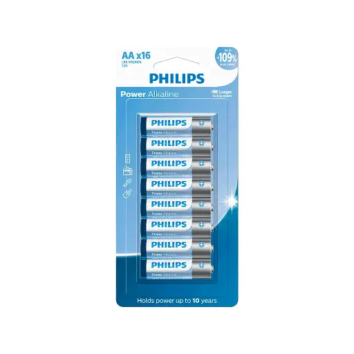 [PILPHAA16] Pilha Alcalina Phillips AA LR06 com 16