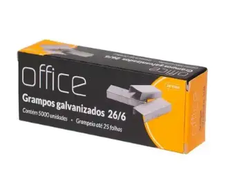 Grampo Galvanizado 26/6 Office Jandaia Cx. 5000 Unid.